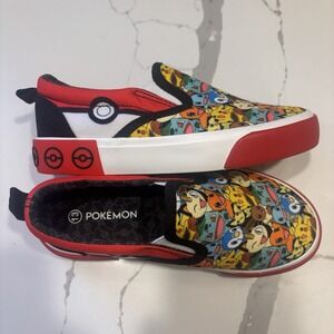 Pokemon Ground Up Slip On Shoes Youth Size 13 Original Four Types AOP Pikachu